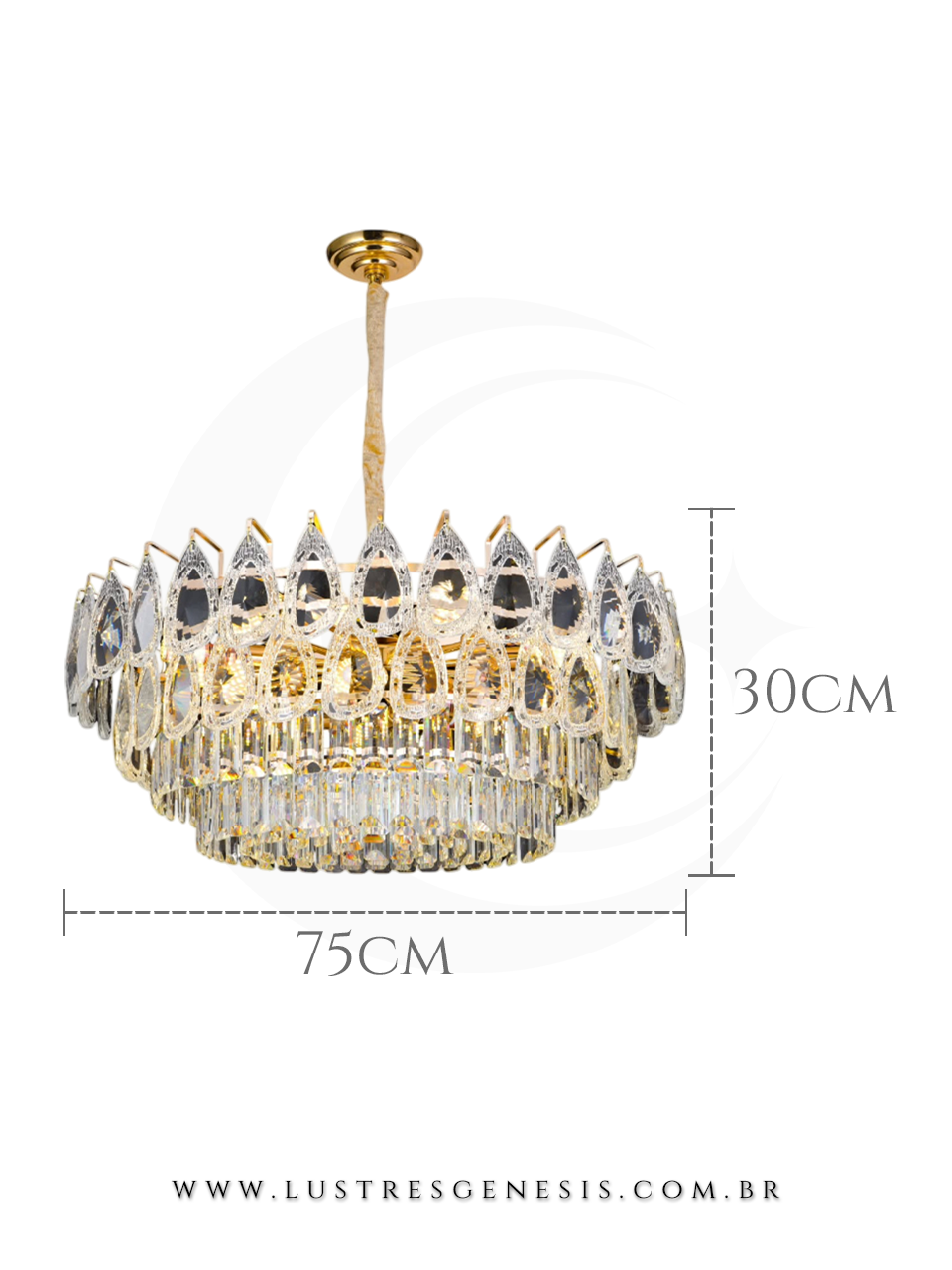 Lumin&aacute;ria de Teto Pendente Cristal e Vidro Trabalhado